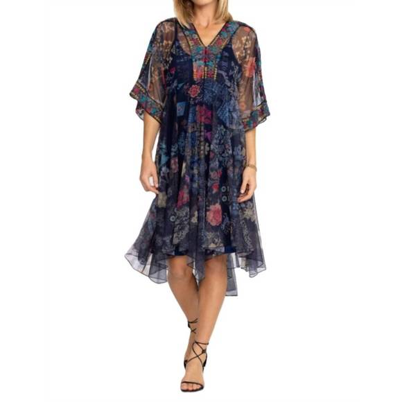 JOHNNY WAS Dresses & Skirts - NEW JOHNNY WAS elrey kaftan mesh dress in multi